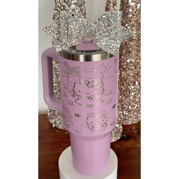 Hello Kitty Spring and Summer 40oz Tumbler Laser Engraved Traveling Cup - Picture 7 of 8